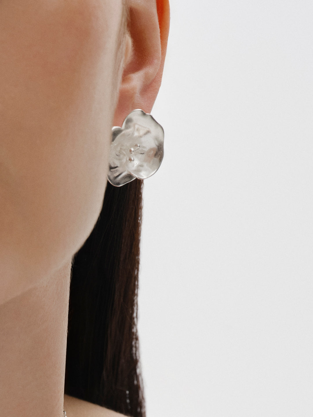 Summer Night Rose Earrings silver