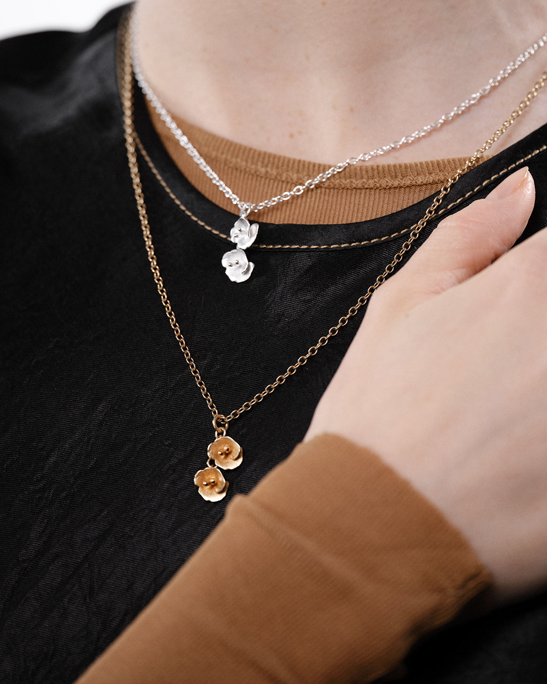 Summer Night Rose miniature pendant silver