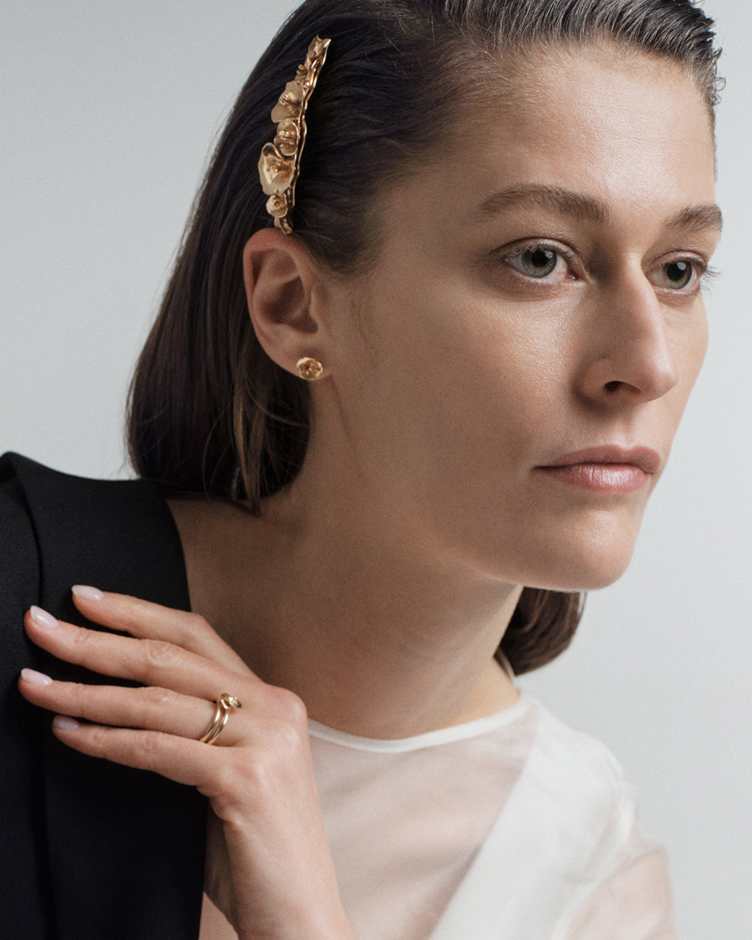 Kesäyön ruusu -korvakorut pienet pronssi