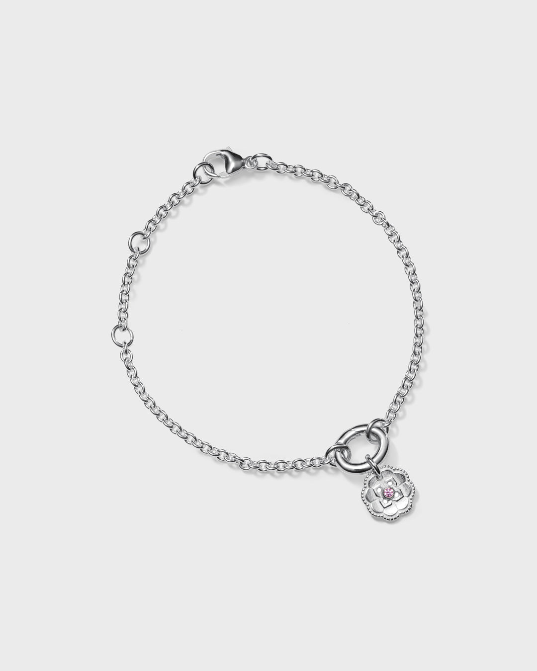 Pink Ribbon 2023 Mini Charm Sailor's Knot silver pink zirconia