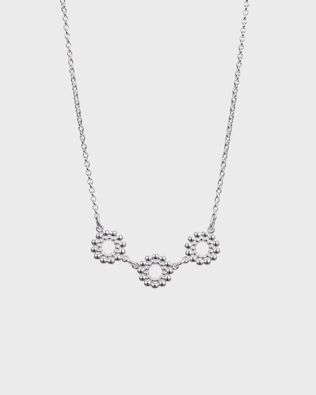 Valoisa-kaulakoru kolmiosainen hopea