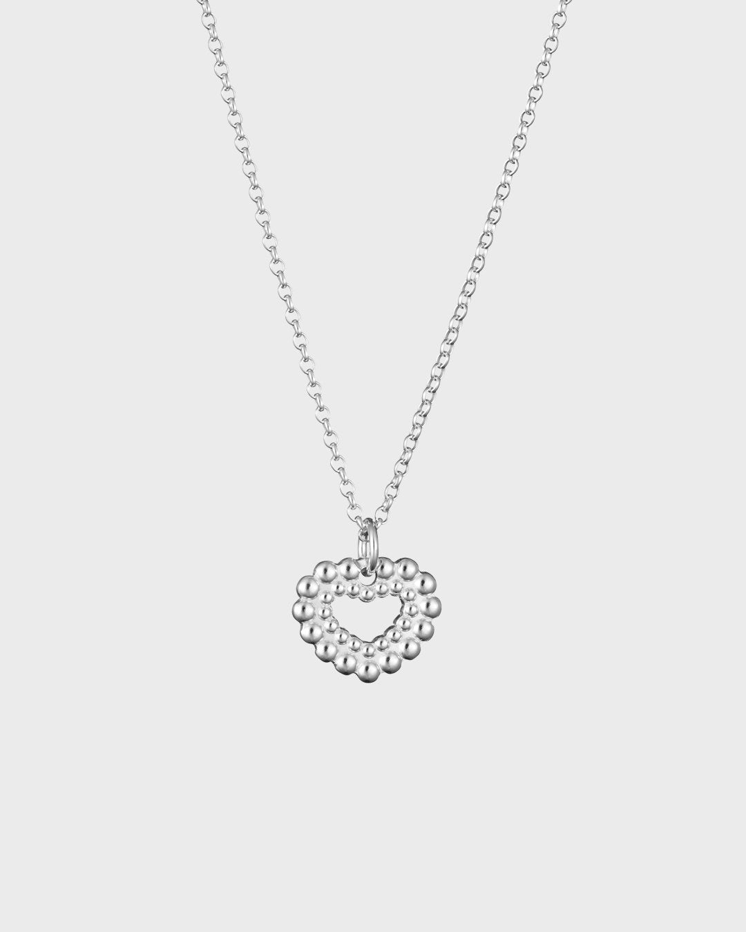 Pidetty Valoisa-sydänriipus 45 cm hopea