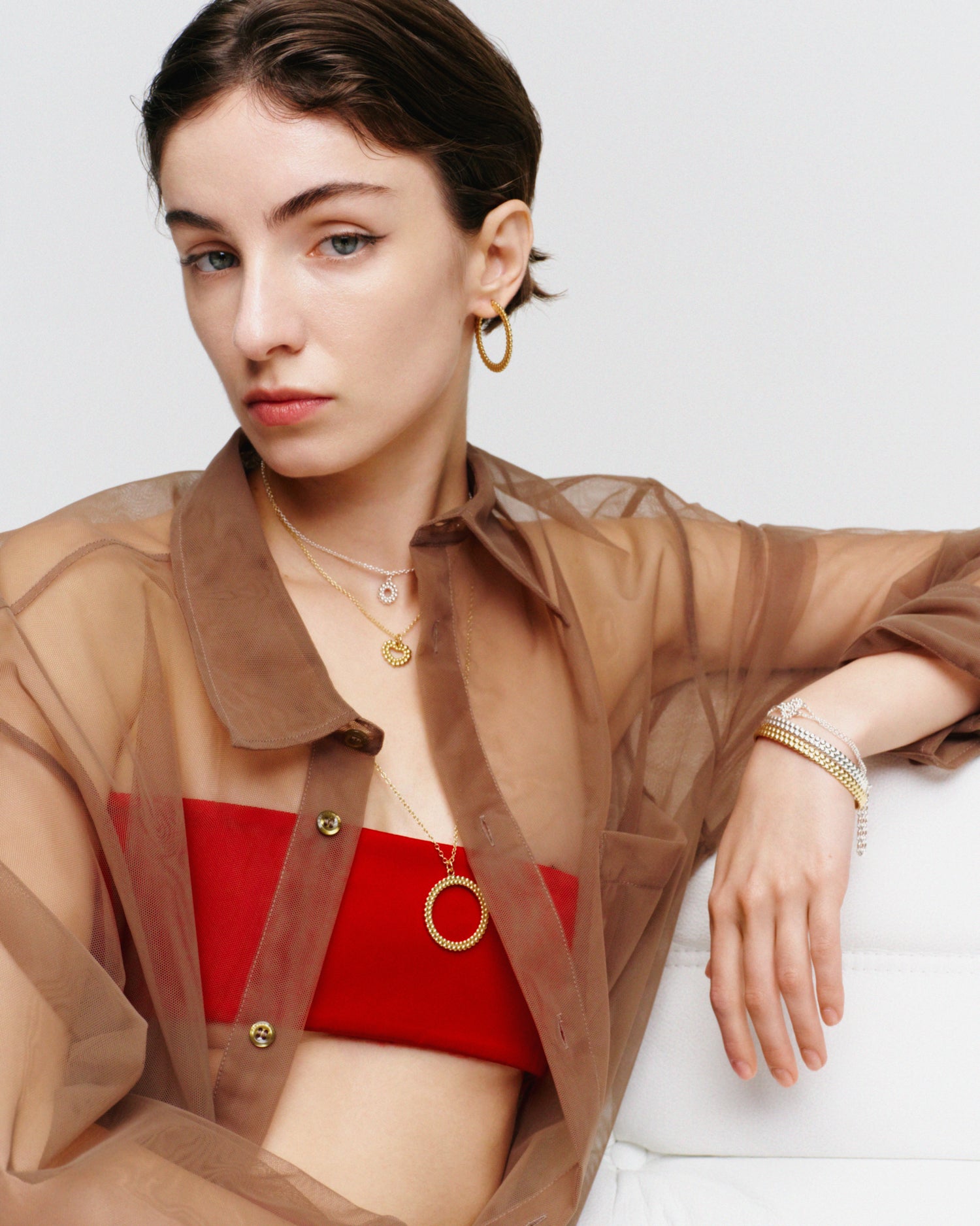 Valoisa-rannekoru ketju hopea