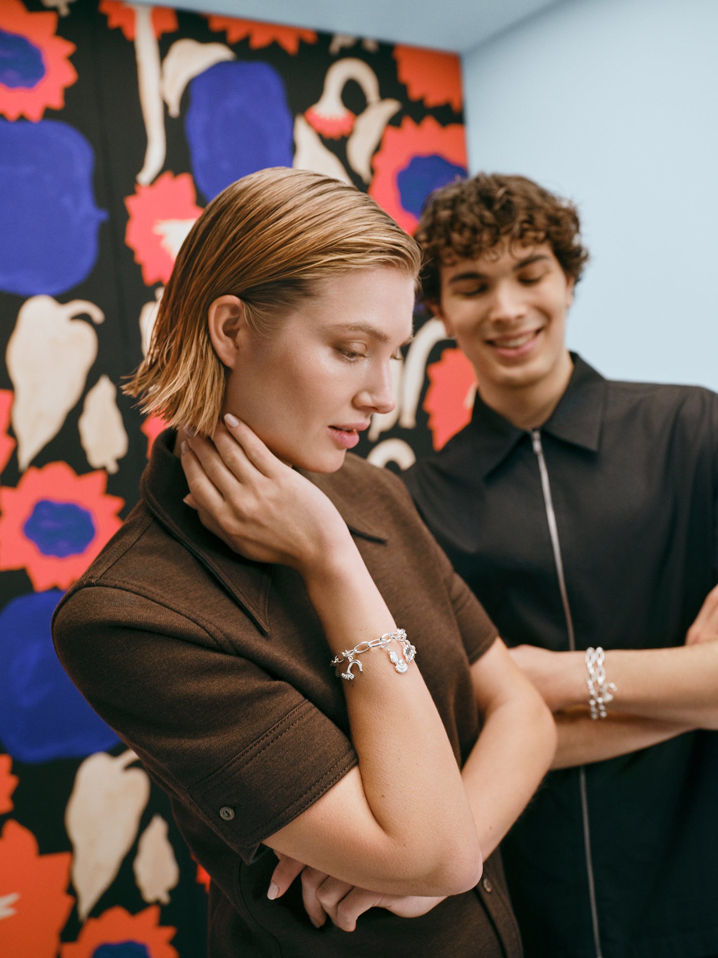 Kalevala x Marimekko Garden -rannekoru hopea