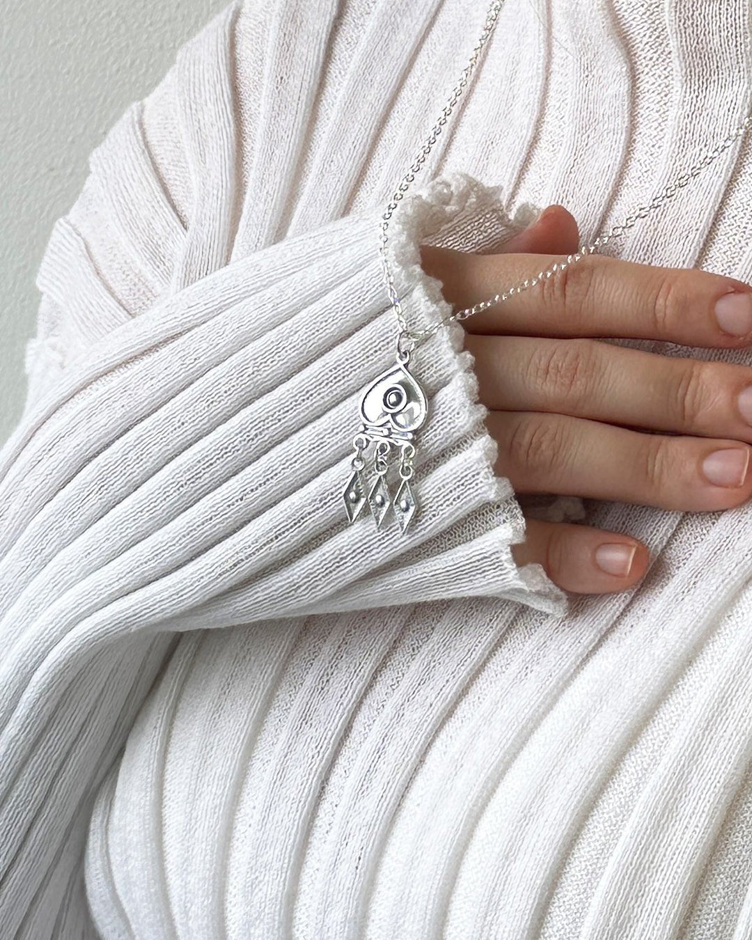 Leaf of Hearts pendant silver