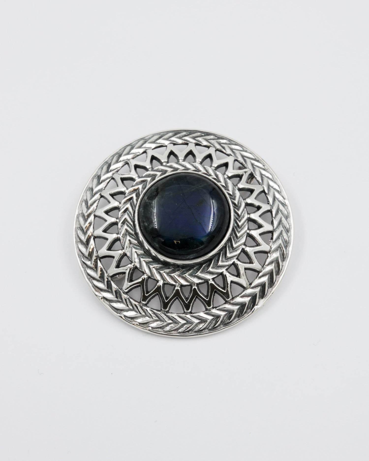 Pidetty Uskelan solki hopea spektroliitti