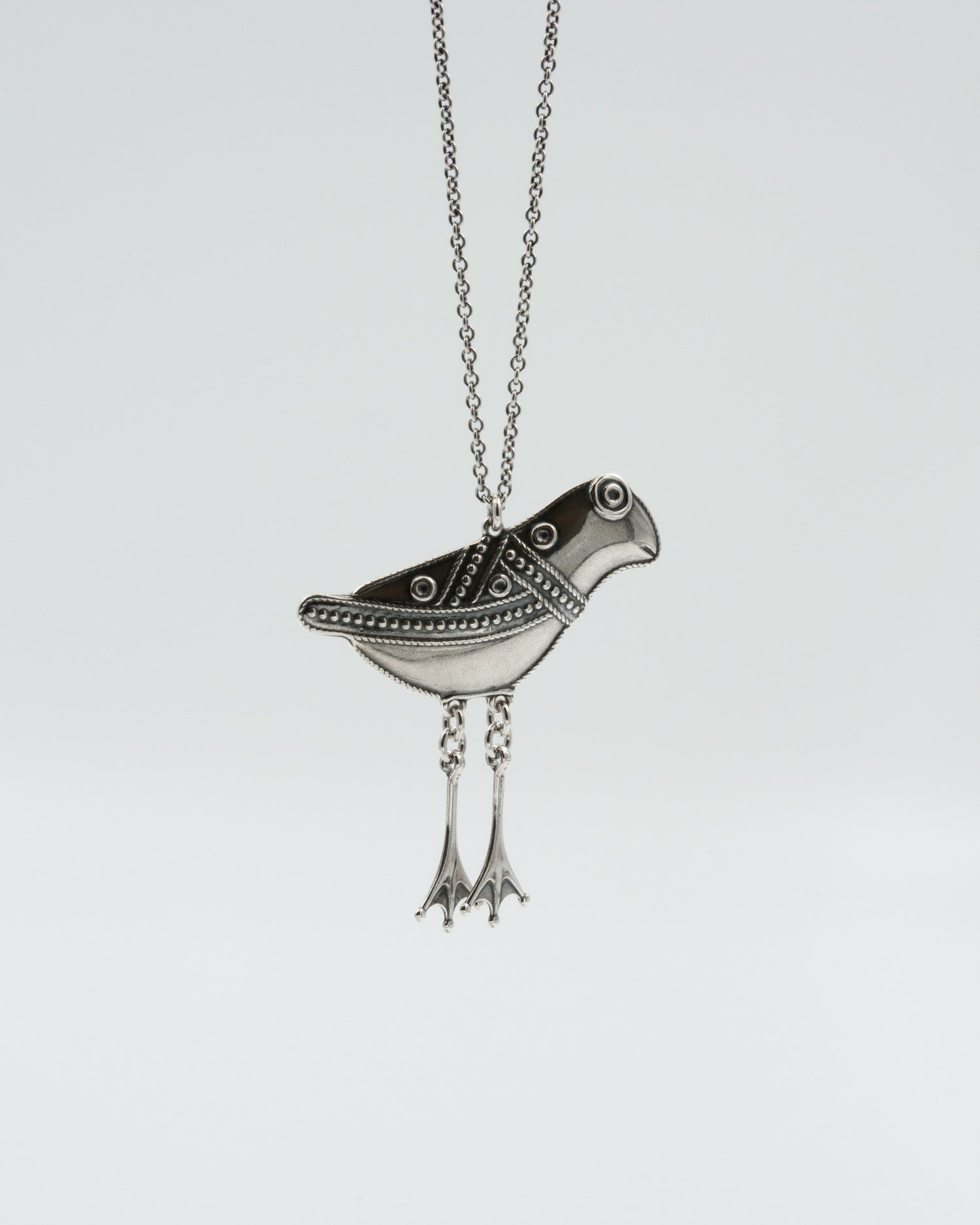Kept Hattula's bird pendant large 70 cm silver