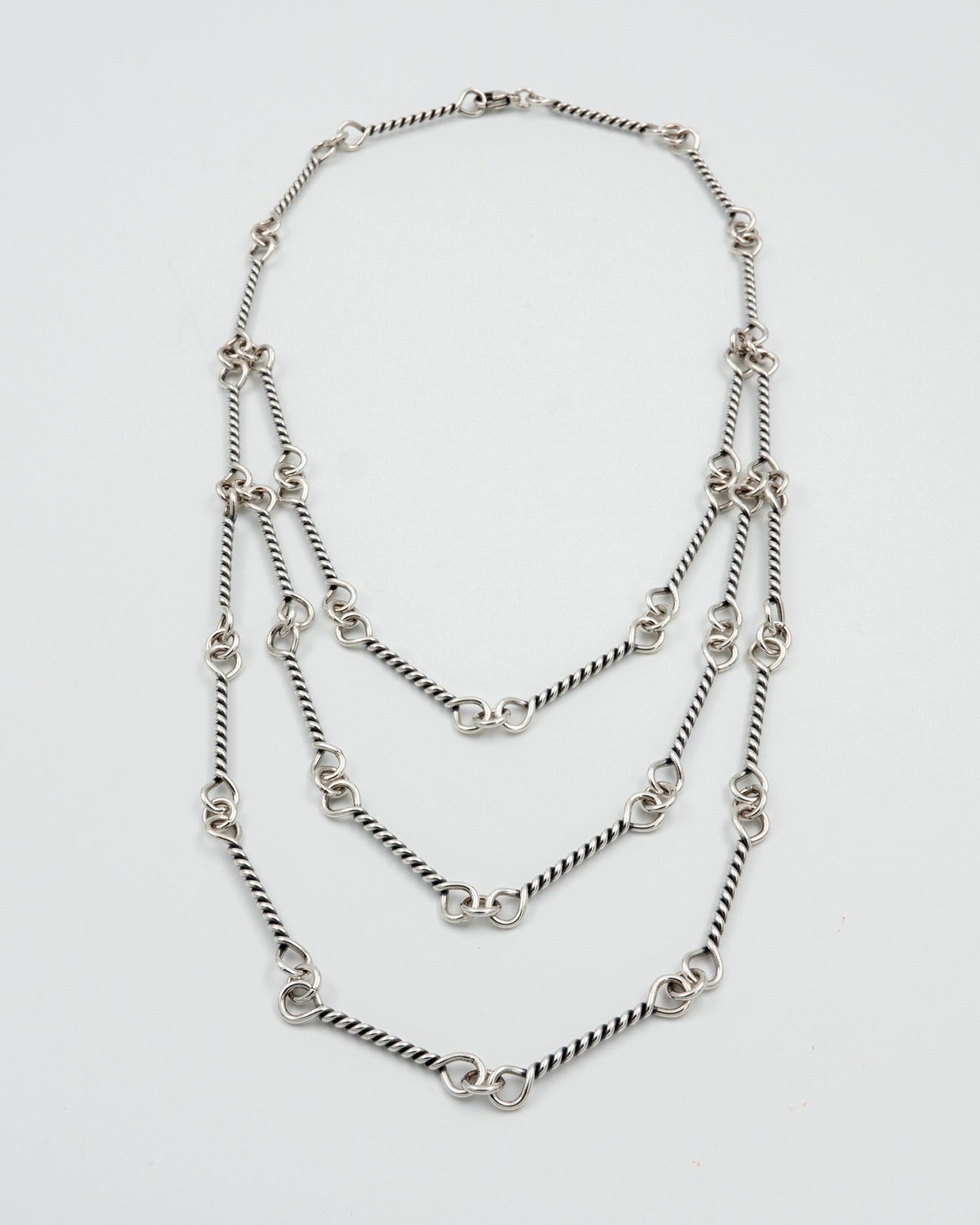 Pidetty Luistarin kankiketju 60 cm hopea 3-rivinen