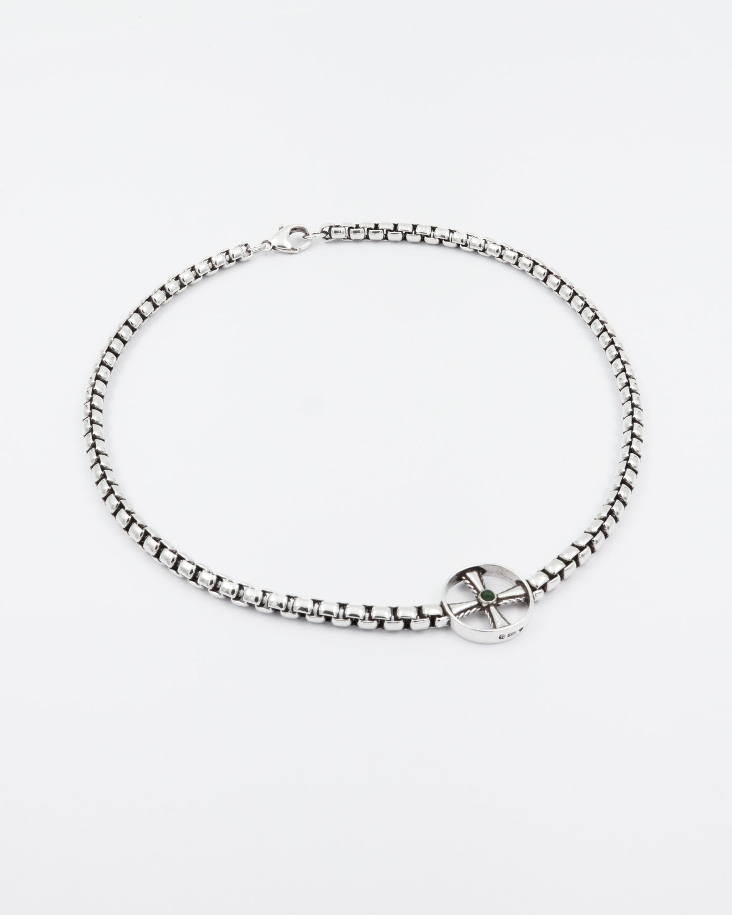 Pidetty Väinö-kaulakoru 45 cm hopea nefriitti