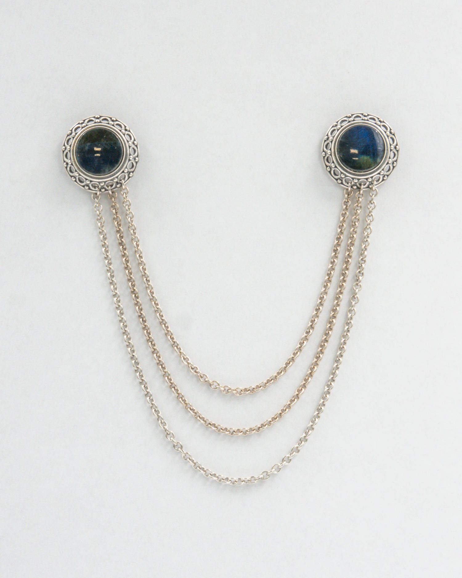 Pidetty kauluskoru hopea spektroliitti