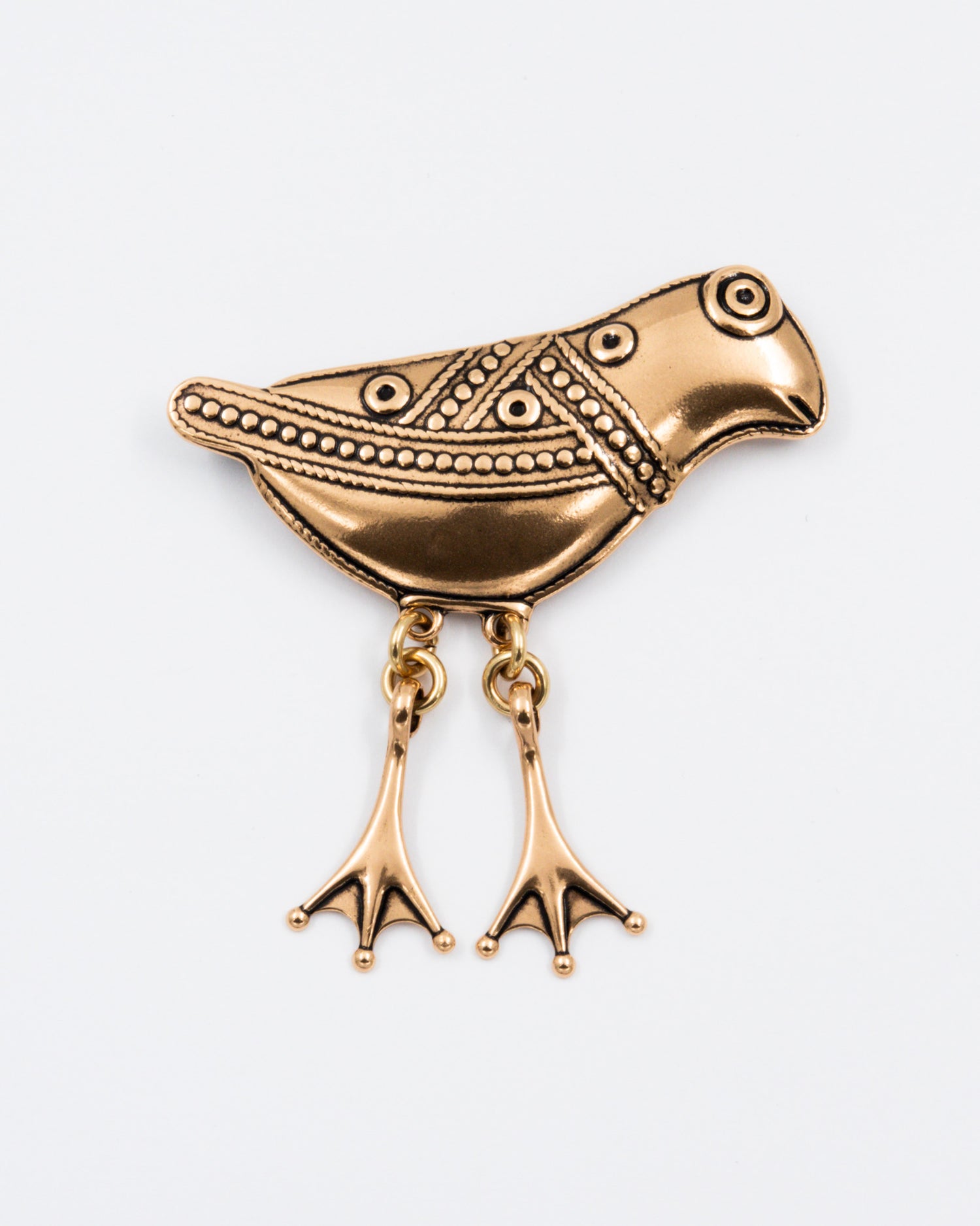 Pidetty Hattulan lintu -rintakoru iso pronssi
