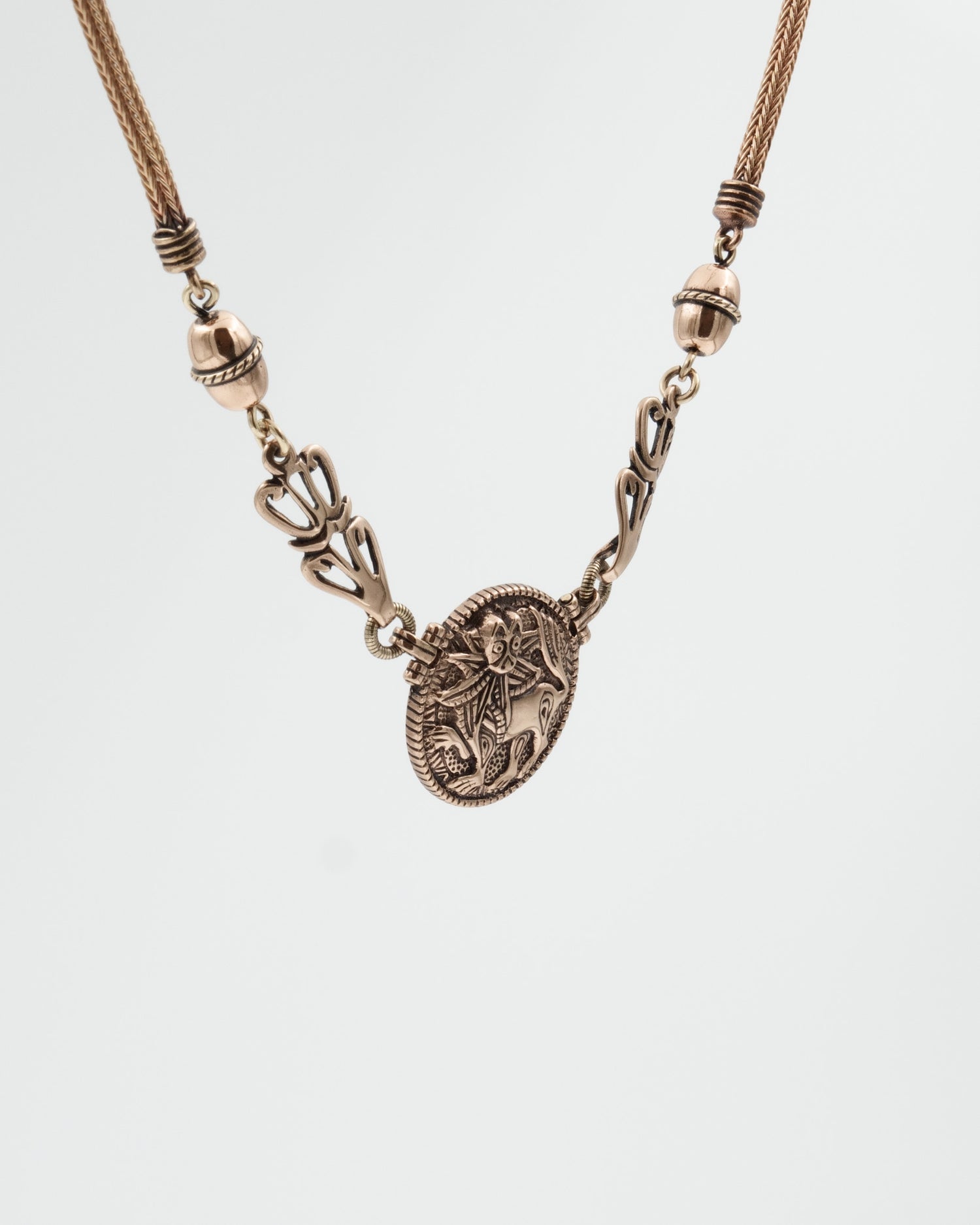 Kept Sun Lion necklace small 42 cm bronze