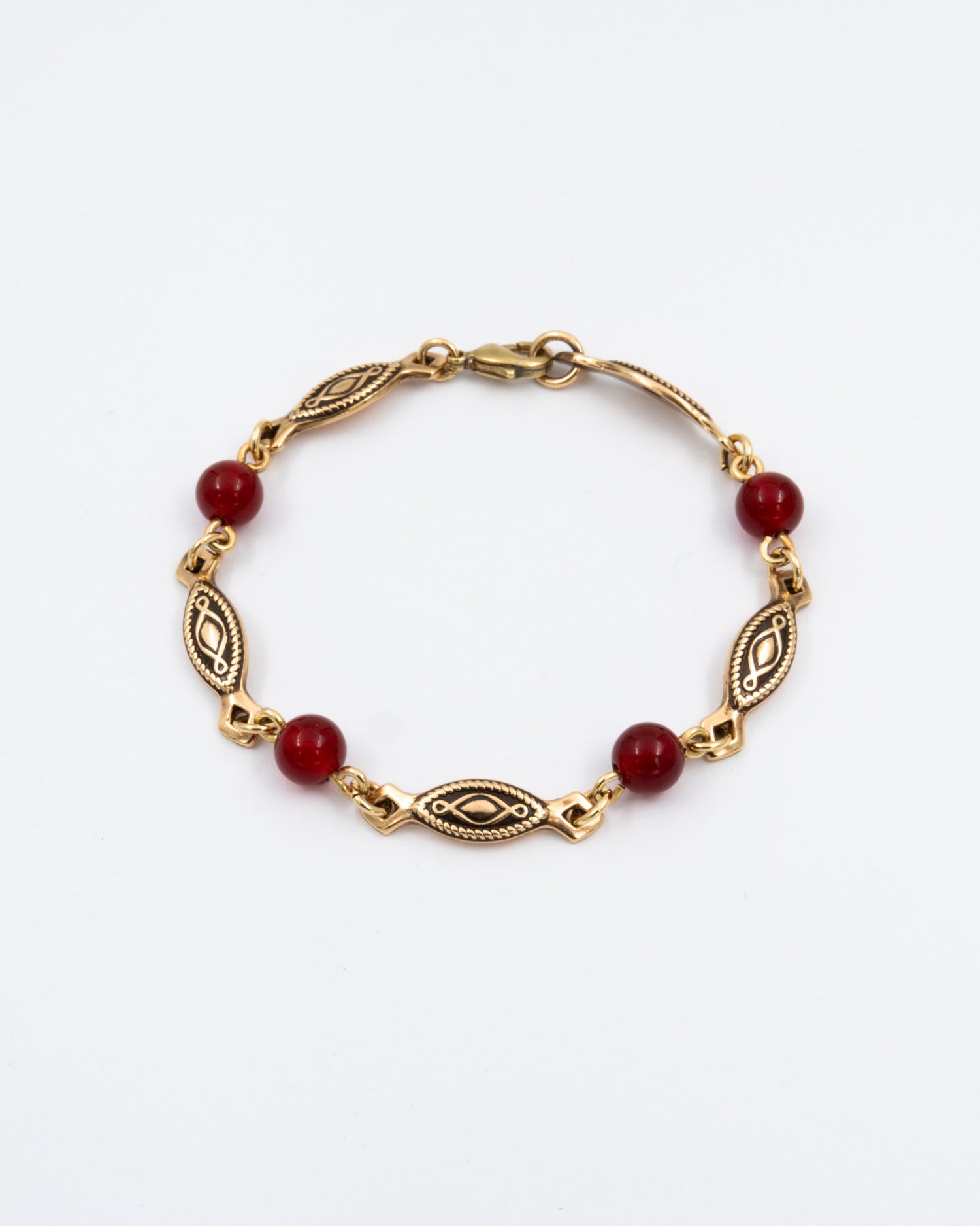 Pidetty Karelia-rannekoru pronssi karneoli