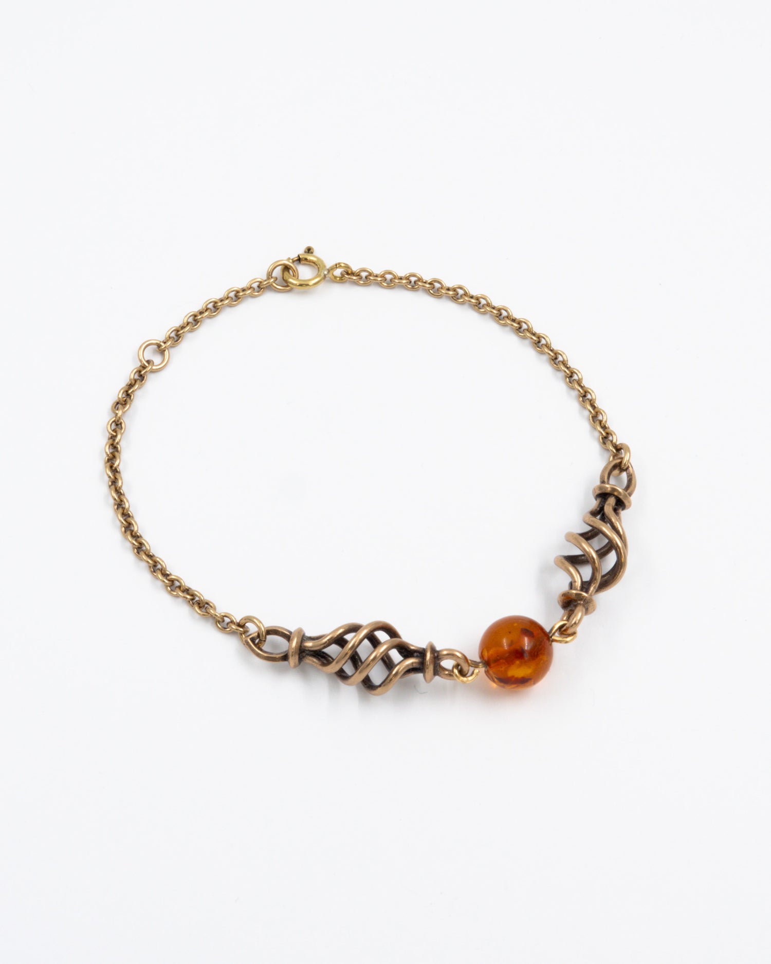 Pidetty Tulen henki -rannekoru pronssi meripihka