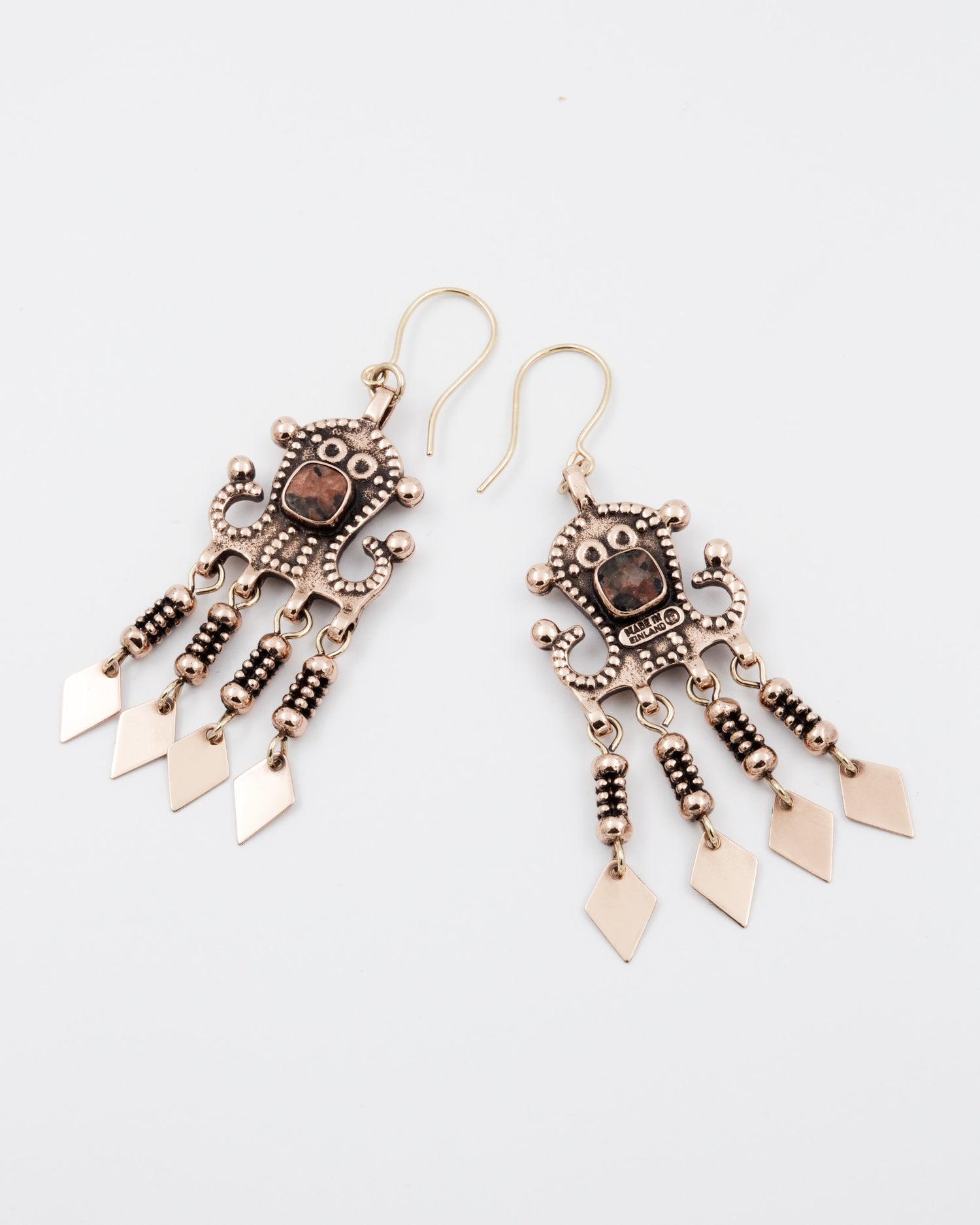 Kept Petsamo koltta earrings bronze granite