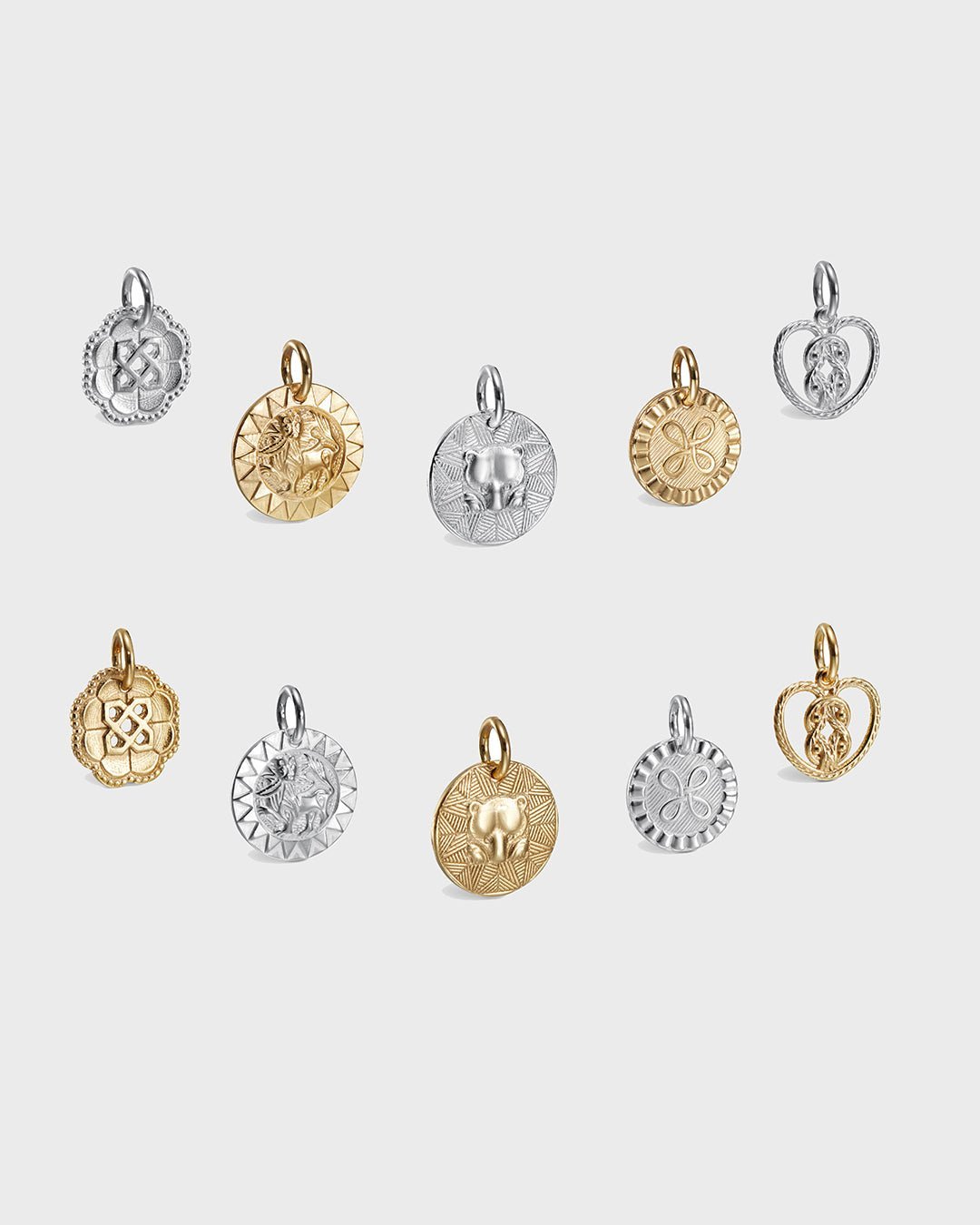 Amulet earrings silver half pair left