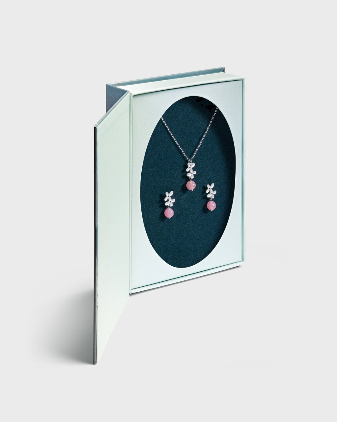 Roosa nauha 2021 -korvakorut hopea