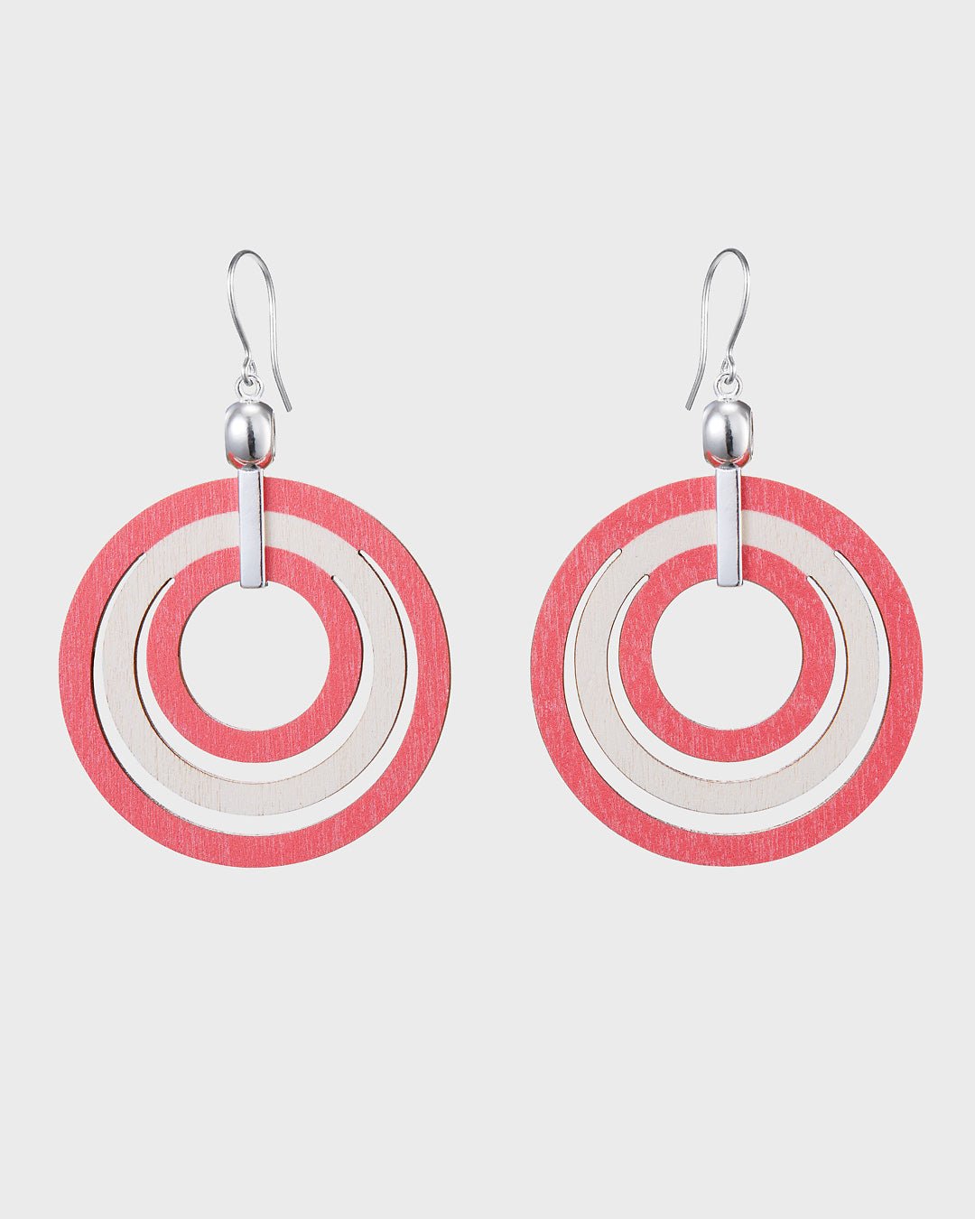 Ähtävän vanerikorvakorut vaaleanpunainen