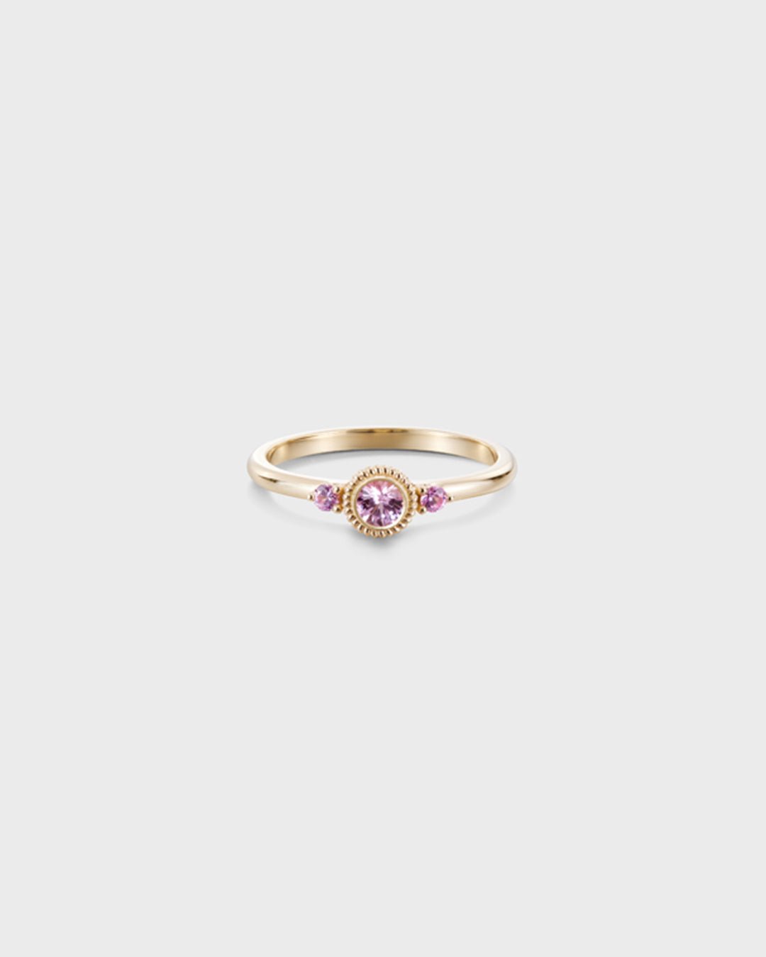 Beloved Diamond Ring 3 stones pink gold