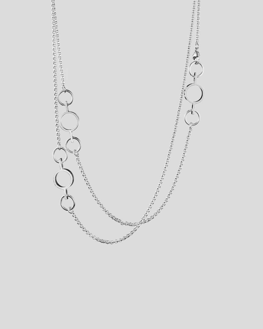 Pidetty Inger-kaulakoru 104 cm hopea