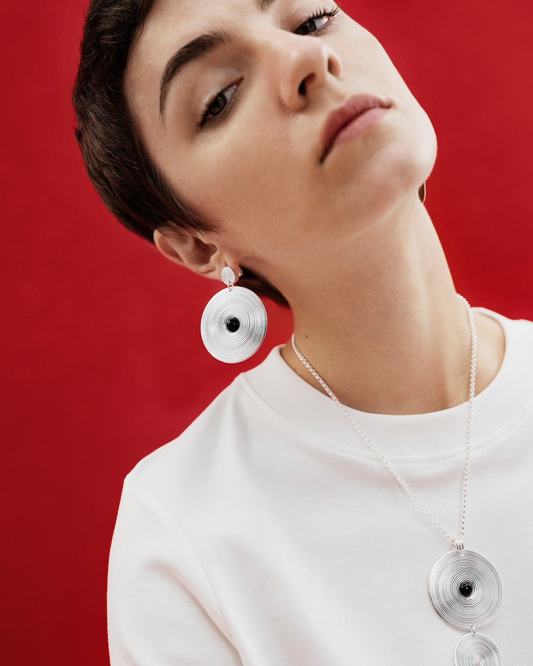 Kosmos Earrings bronze sea amber