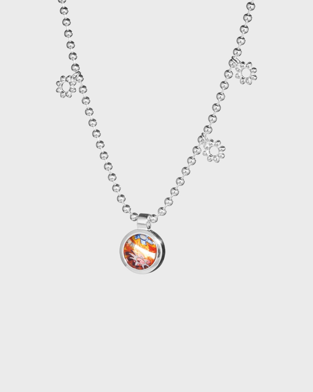 Millefiori-riipus pieni hopea