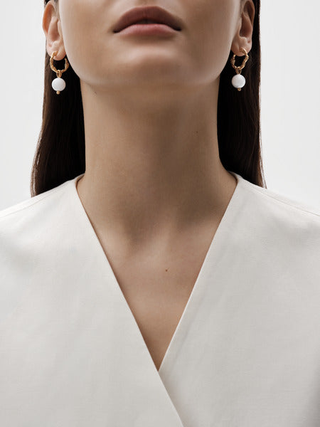 Itu-korvakorut lasihelmi hopea kullattu yksi kappale