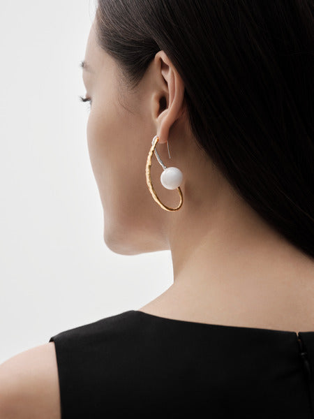 Itu earrings big silver gold-plated