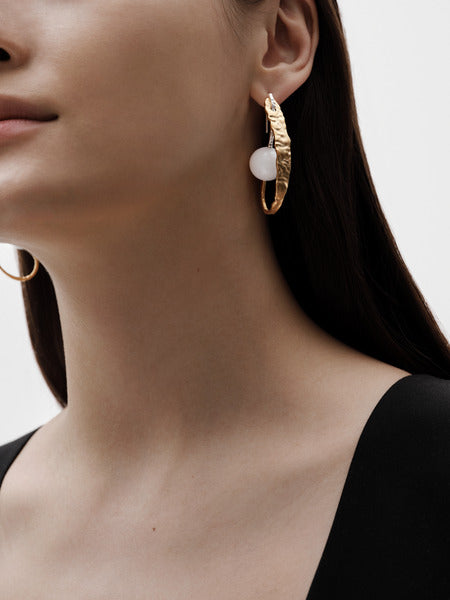 Itu-korvakorut iso hopea kullattu