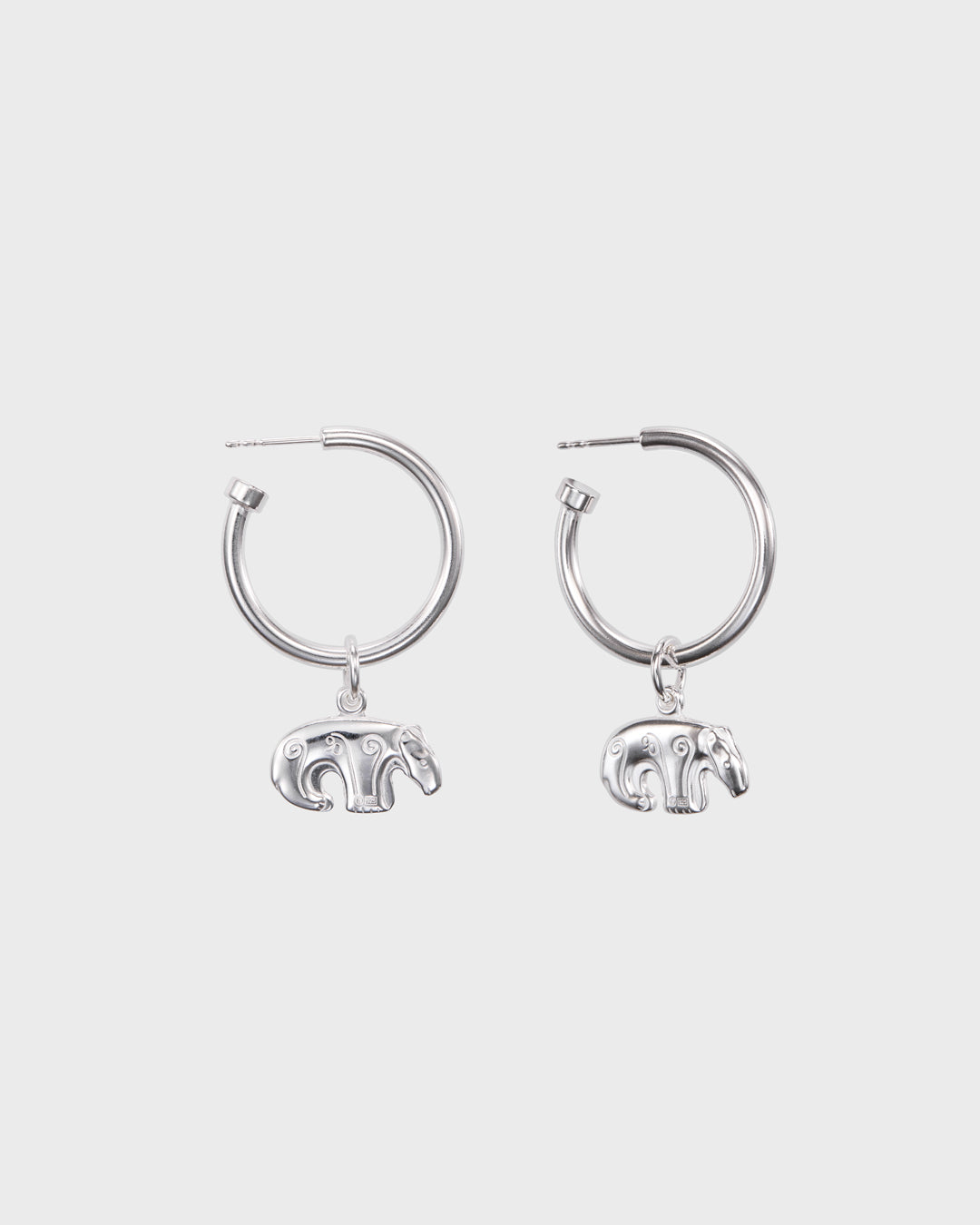 Kalevala Bear hoop earrings silver