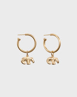 Kalevala Bear hoop single earring bronze