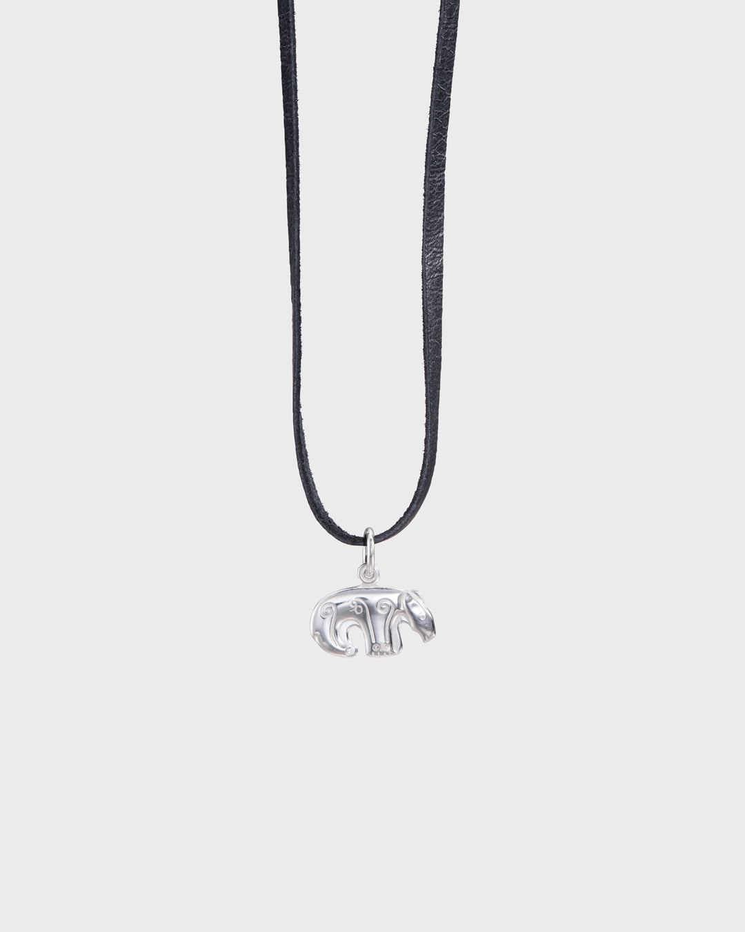 Kalevala Bear bendant large silver leather