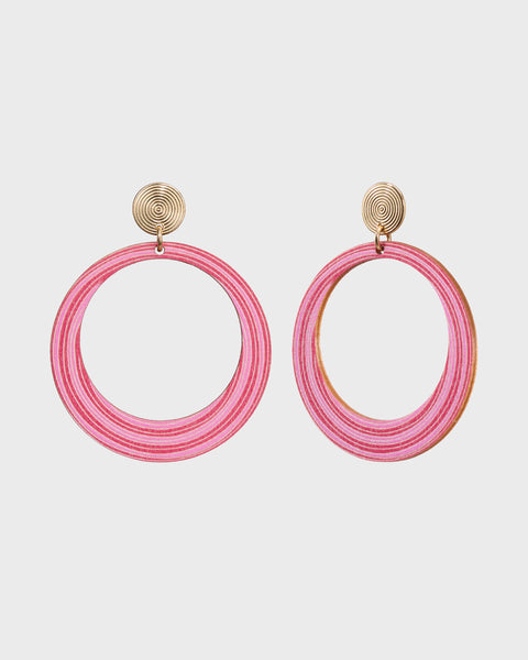 Kosmos plywood earrings raspberry pink 2026