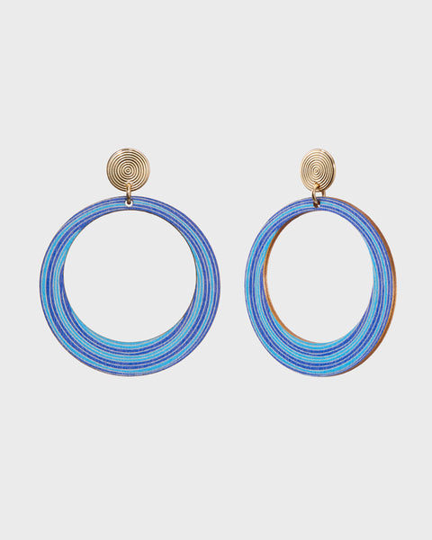 Kosmos plywood earrings blue 2026