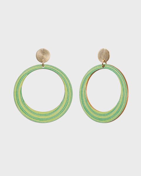 Kosmos plywood earrings green 2026
