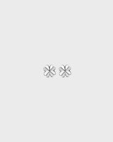 Four-leaf clover single earring silver