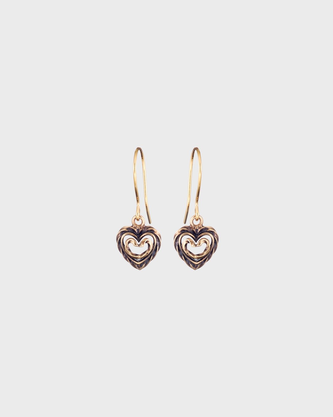 Kept Talon heart earrings bronze
