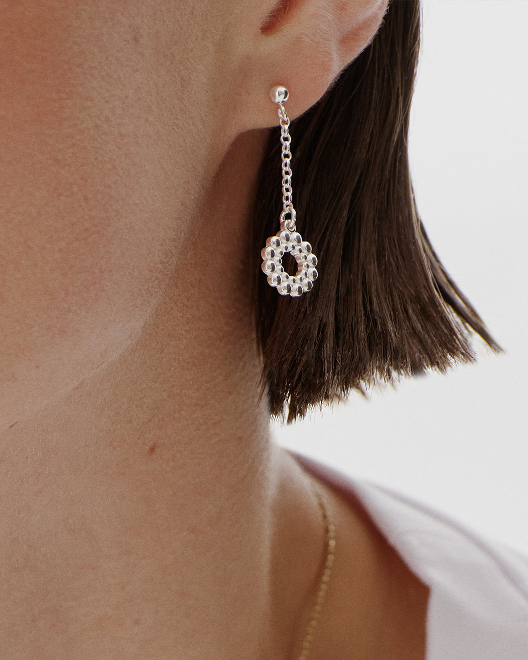 Valoisa-korvakorut ketjullinen hopea