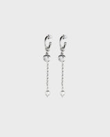 Twinflower single earring silver white pearl
