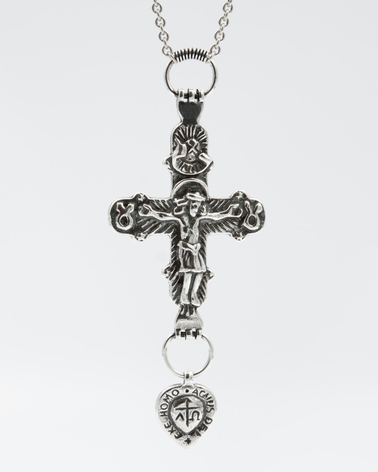 Kept Crucifix pendant large 70 cm silver
