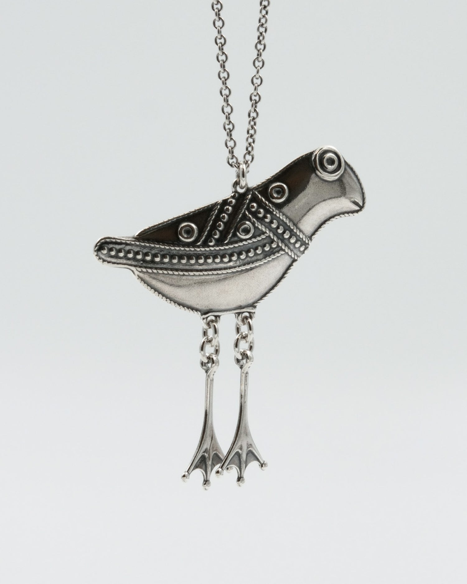 Kept Hattula's bird pendant large 70 cm silver