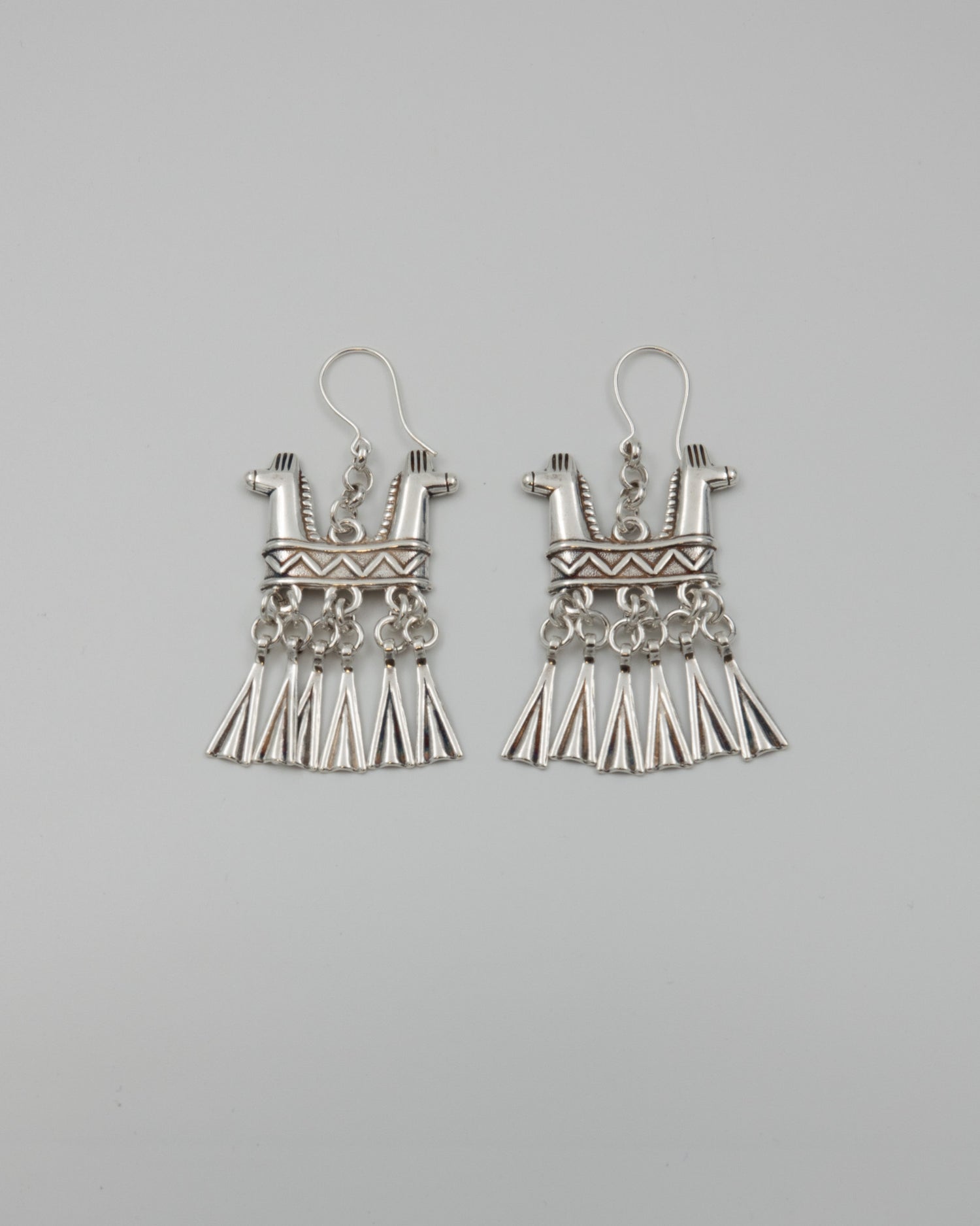 Kept Two-headed horse earrings silver