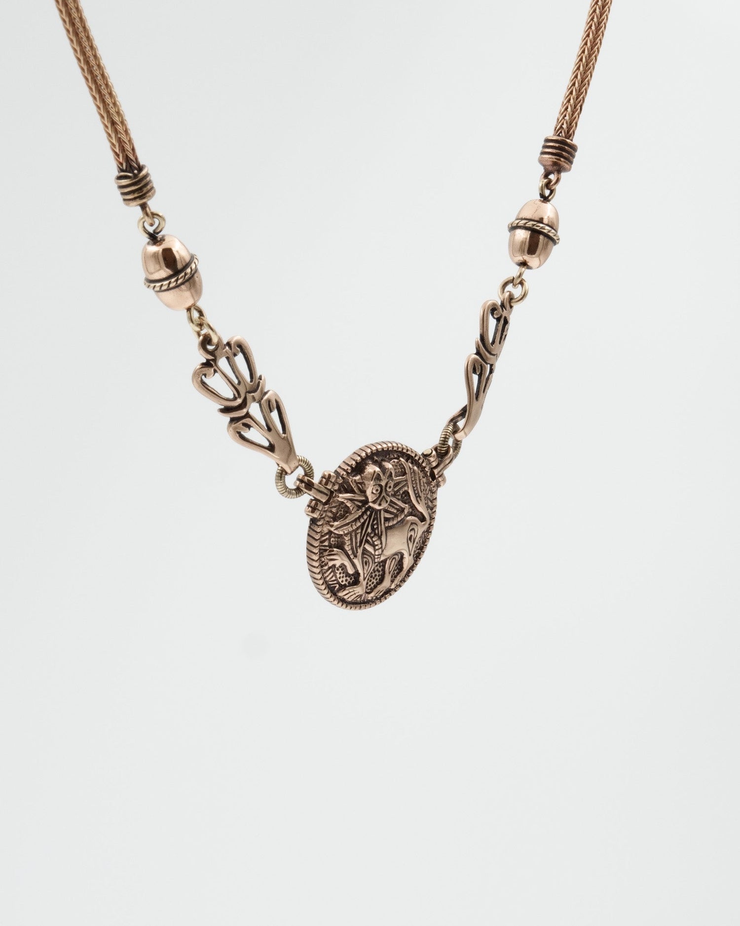 Kept Sun Lion necklace small 45 cm bronze