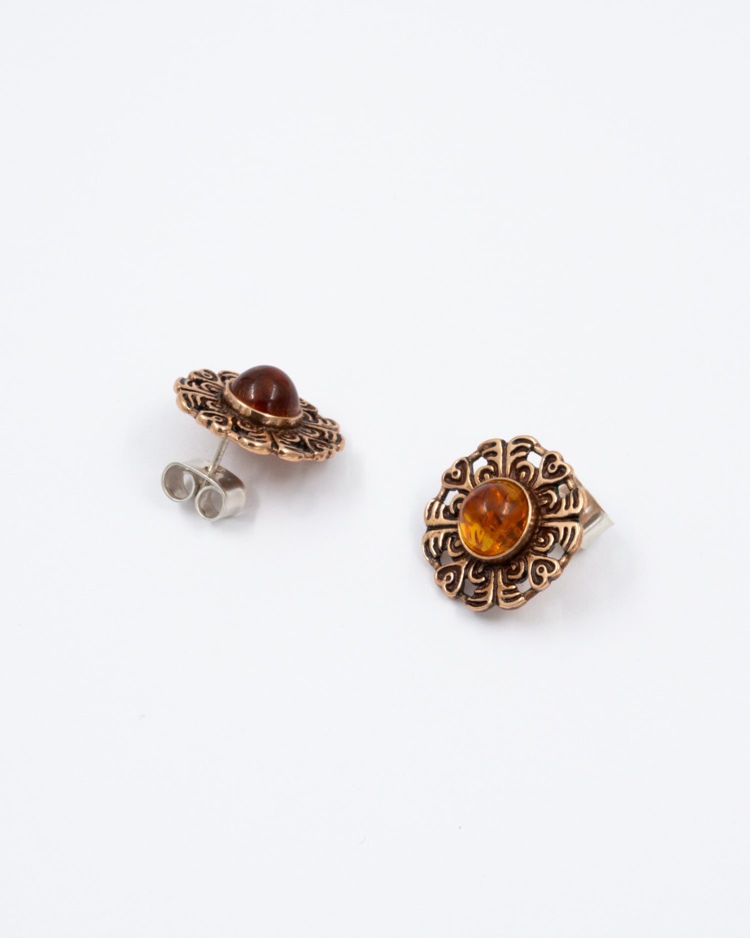 Kept Moon stone jewelry earrings bronze amber