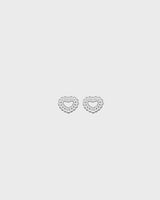 Circle of Light Heart Earrings silver