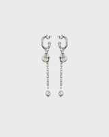 Twinflower single earring silver pink pearl