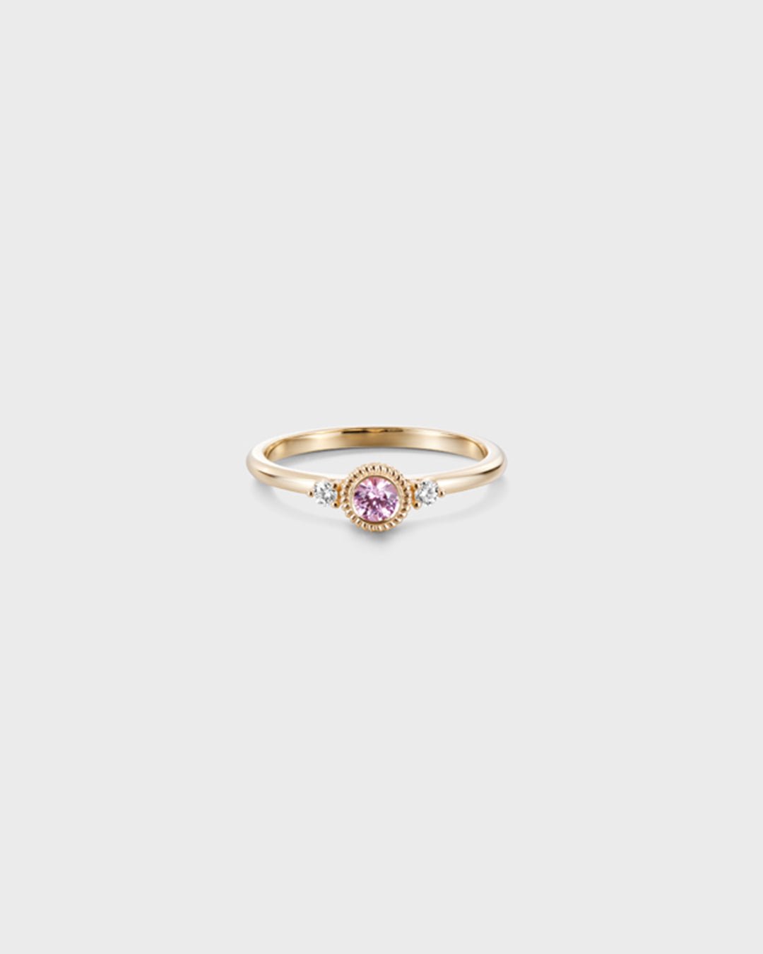 Beloved Diamond Ring 3 stones pink gold