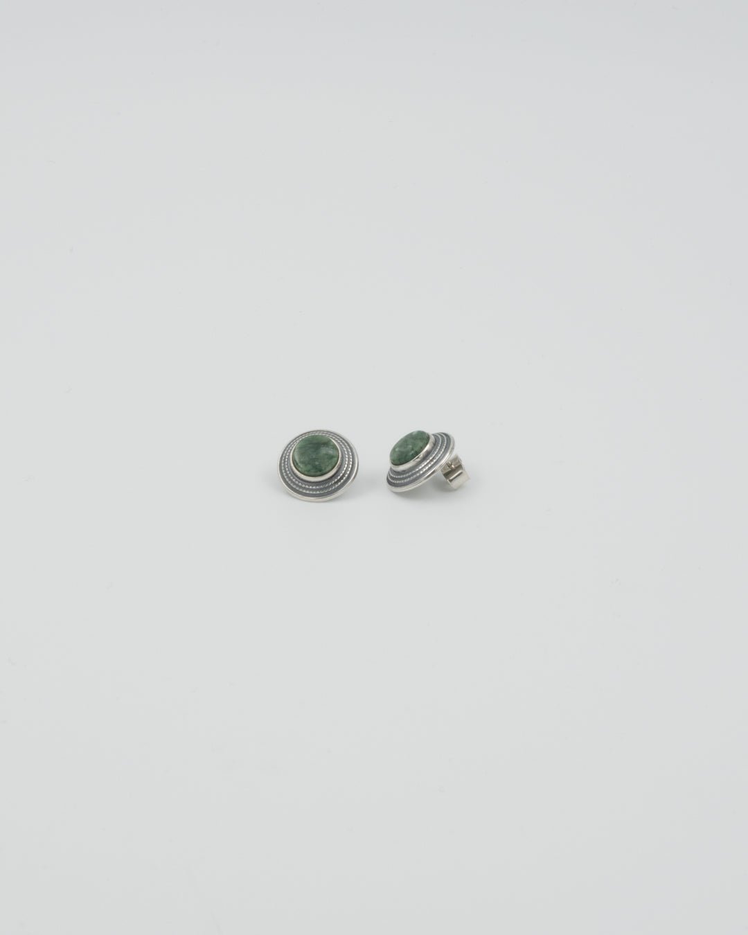 Held stone earrings stud silver chrome marble
