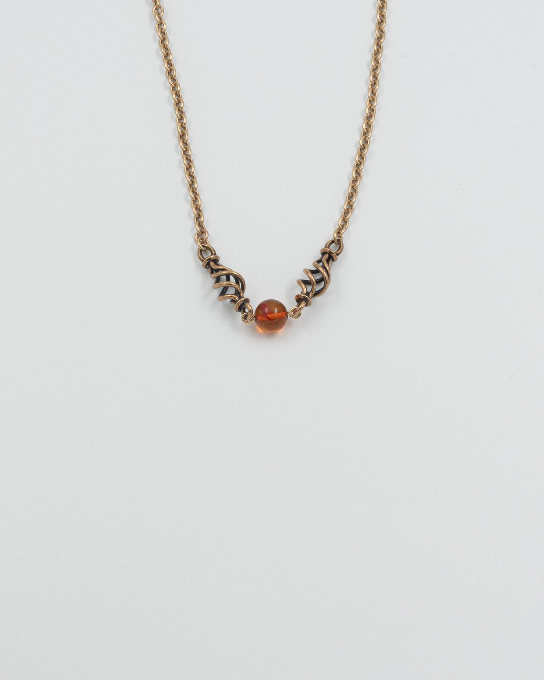 Kept Spirit of Fire necklace 45 cm bronze amber